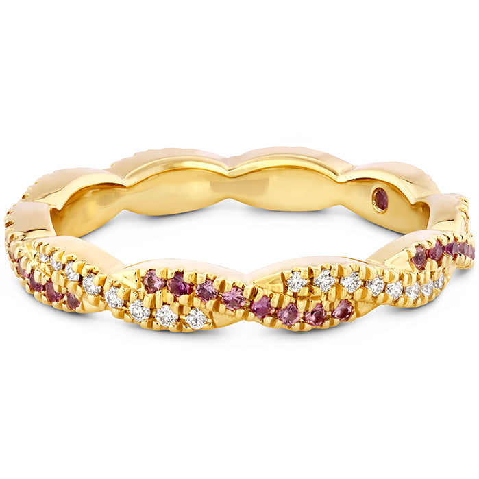 0.15 ctw. Harley Go Boldly Braided Eternity Power Band with Sapphires in 18K White Gold