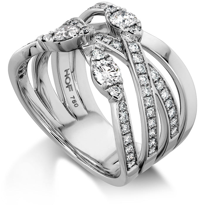 0.85 ctw. Aerial Diamond Right Hand Ring in 18K White Gold