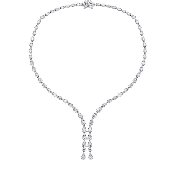 22 ctw. Aerial Teardrop Drop Necklace in 18K White Gold