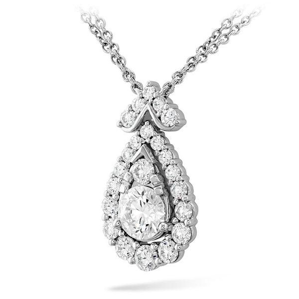1.55 ctw. Aerial Victorian Halo Drop Necklace in 18K White Gold