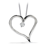 0.12 ctw. Amorous Heart Pendant Necklace in 18K White Gold