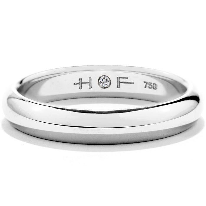 Mens Half-Round Comfort Fit Band in 18K White Gold
