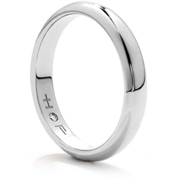 Mens Half-Round Comfort Fit Band in 18K White Gold