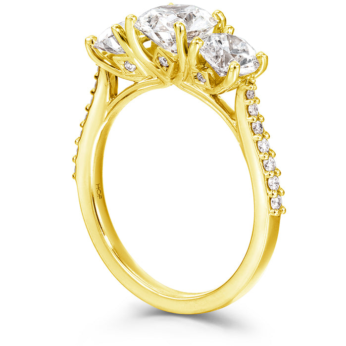 0.14 ctw. Camilla 3 Stone Diamond Engagement Ring in 18K White Gold