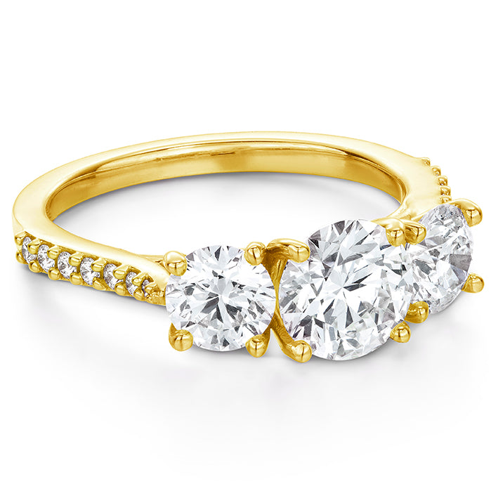 0.14 ctw. Camilla 3 Stone Diamond Engagement Ring in 18K White Gold
