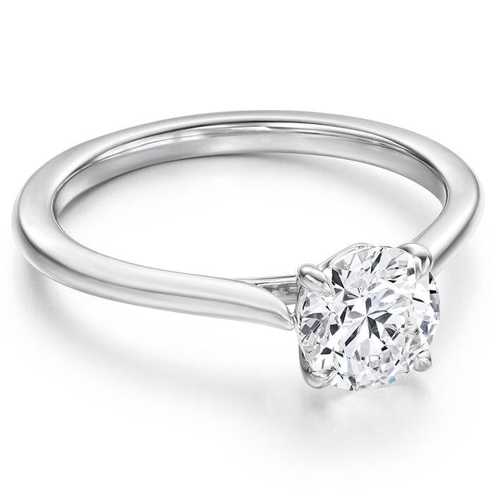 Camilla 4 Prong Engagement Ring in 18K White Gold