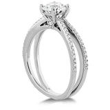 0.14 ctw. Camilla Split Shank Engagement Ring in 18K White Gold