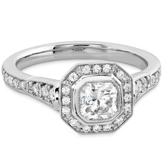 0.3 ctw. Deco Chic DRM Halo Engagement Ring in 18K White Gold