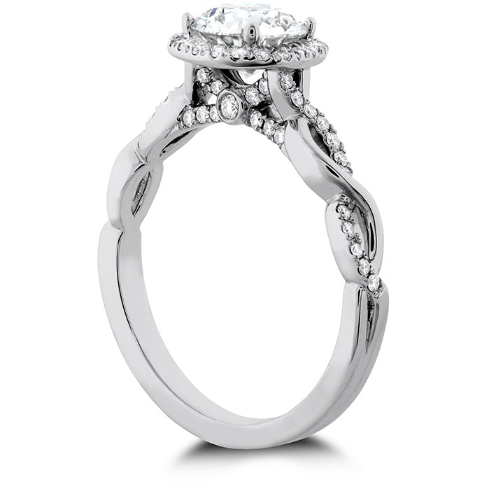 0.22 ctw. Destiny Lace HOF Halo Engagement Ring in 18K White Gold