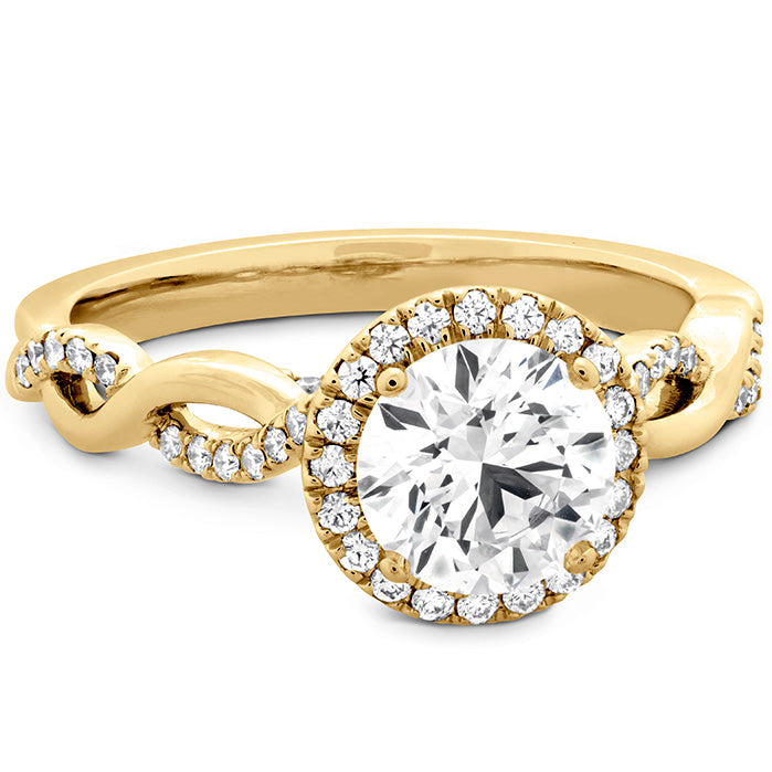 0.22 ctw. Destiny Lace HOF Halo Engagement Ring in 18K White Gold