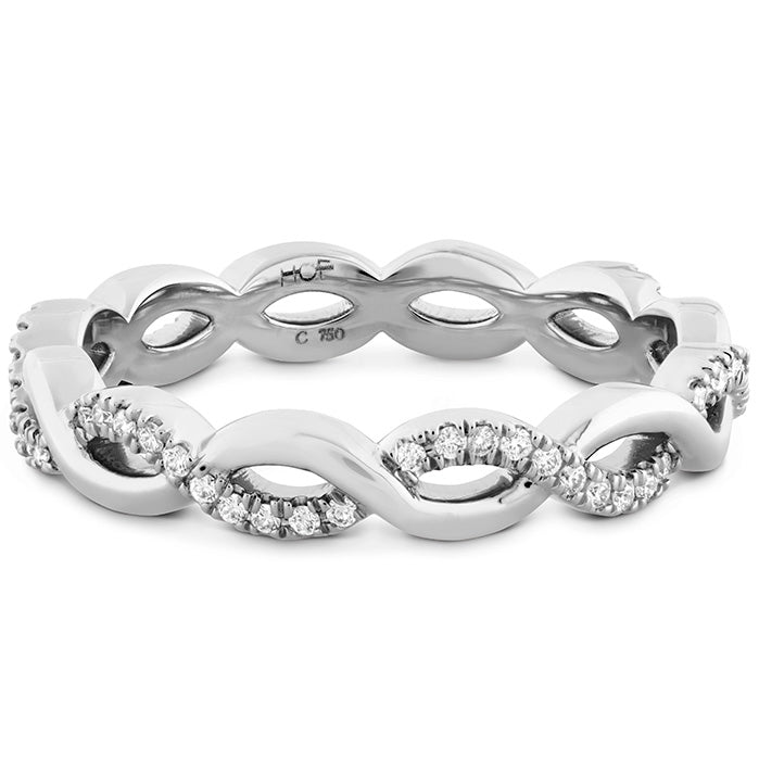 0.18 ctw. Destiny Lace Twist Eternity Band in 18K White Gold
