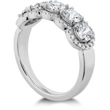 1.55 ctw. HOF 5 Stone Halo Band in 18K White Gold