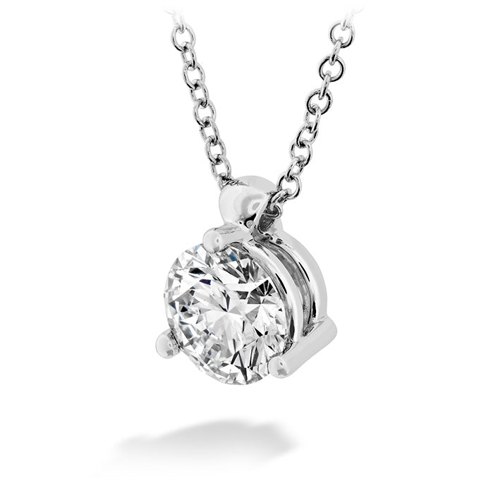 0.1 ctw. HOF Classic 3 Prong Solitaire Pendant in 18K White Gold
