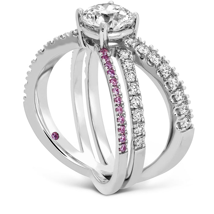 0.5 ctw. Harley Wrap Engagement Ring with Sapphires in 18K White Gold