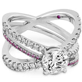 0.5 ctw. Harley Wrap Engagement Ring with Sapphires in 18K White Gold