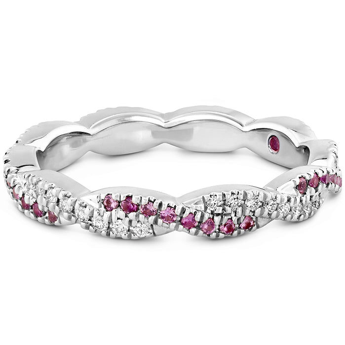 0.15 ctw. Harley Go Boldly Braided Eternity Power Band with Sapphires in 18K White Gold