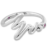 Love Code - Mrs Code Band with Sapphires in 18K White Gold