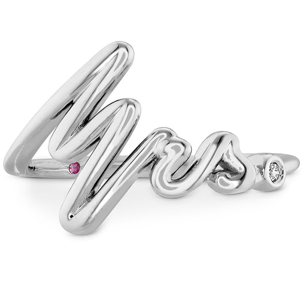 0.01 ctw. Love Code - Mrs Code Band in 18K White Gold