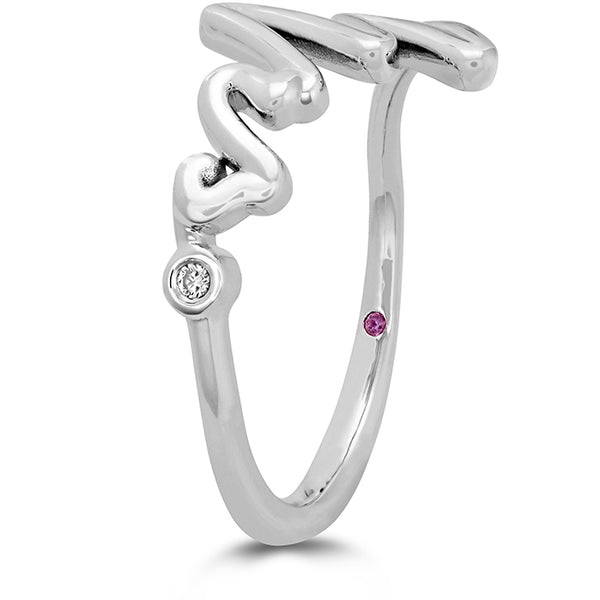 0.01 ctw. Love Code - Mrs Code Band in 18K White Gold