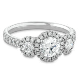 0.6 ctw. Integrity HOF Three Stone Engagement Ring in 18K White Gold