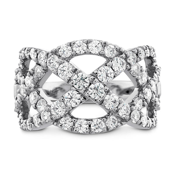 1.5 ctw. Intertwining Diamond Right Hand Ring in 18K White Gold