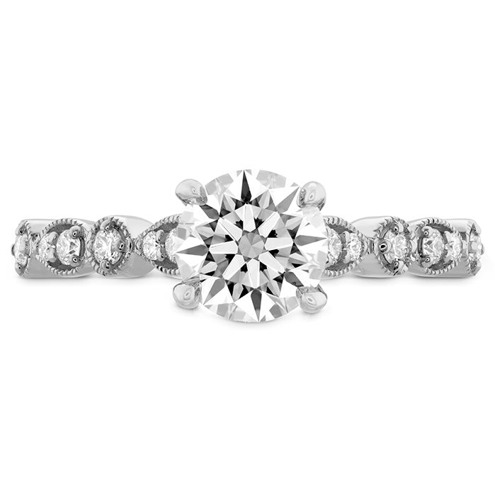 0.18 ctw. Isabelle Teardrop Milgrain Engagement Ring in 18K White Gold