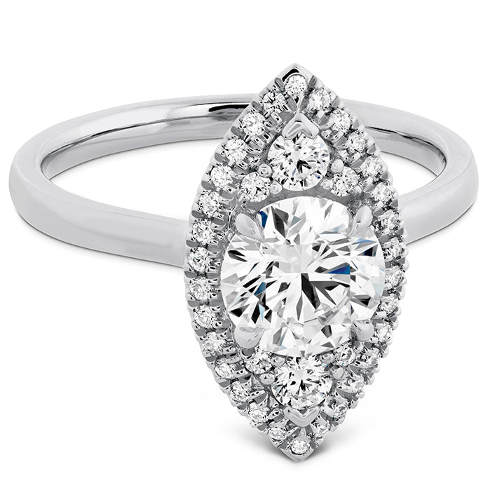 0.14 ctw. Juliette Marquise Halo Engagement Ring in 18K White Gold