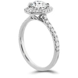 0.4 ctw. Juliette Oval Halo Diamond Engagement Ring in 18K White Gold