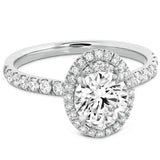 0.4 ctw. Juliette Oval Halo Diamond Engagement Ring in 18K White Gold