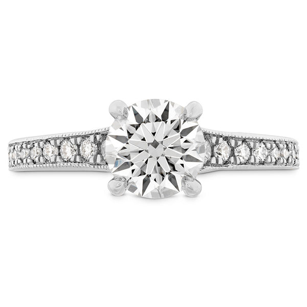 0.15 ctw. Liliana Milgrain Engagement Ring - Dia Band in 18K White Gold