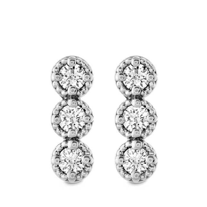 0.19 ctw. Liliana Milgrain Diamond Bar Earrings in 18K White Gold