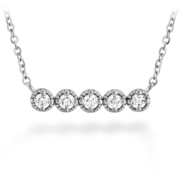 0.17 ctw. Liliana Milgrain Diamond Bar Necklace in 18K White Gold