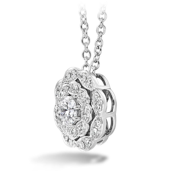 0.35 ctw. Lorelei Double Halo Diamond Pendant in 18K White Gold