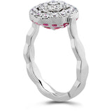 0.6 ctw. Lorelei Diamond and Ruby Floral Flip Ring in 18K White Gold