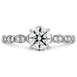 0.15 ctw. Lorelei Floral Engagement Ring-Diamond Band in 18K White Gold