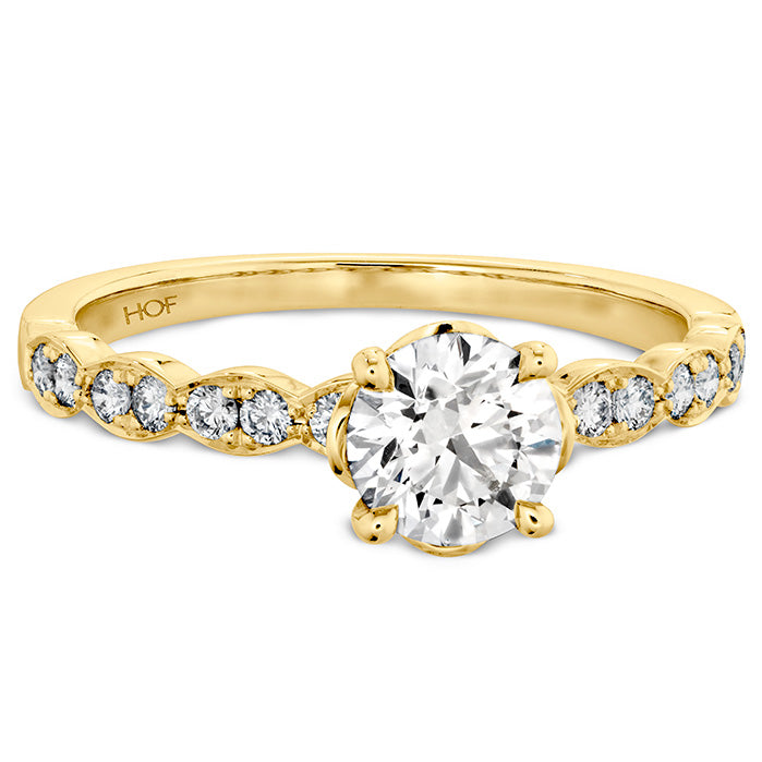 0.15 ctw. Lorelei Floral Engagement Ring-Diamond Band in 18K White Gold