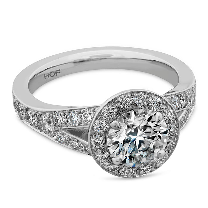 0.84 ctw. Luxe Transcend Premier HOF Halo Split Diamond Ring in 18K White Gold