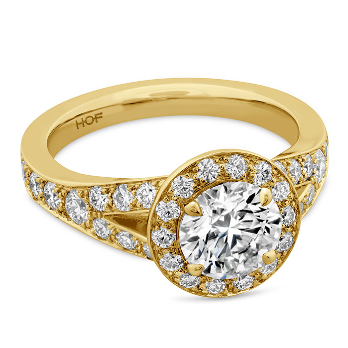 0.84 ctw. Luxe Transcend Premier HOF Halo Split Diamond Ring in 18K White Gold