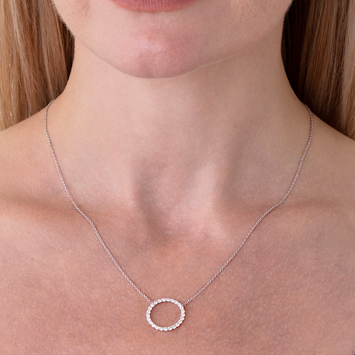 yellow gold large open circle necklace – dianakane