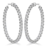 2.66 ctw. Signature Oval Hoop - Large in 18K White Gold