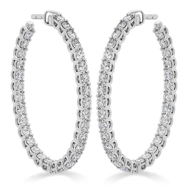 2.66 ctw. Signature Oval Hoop - Large in 18K White Gold