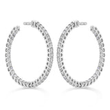 0.87 ctw. Signature Round Inside Out Hoop - Small in 18K White Gold