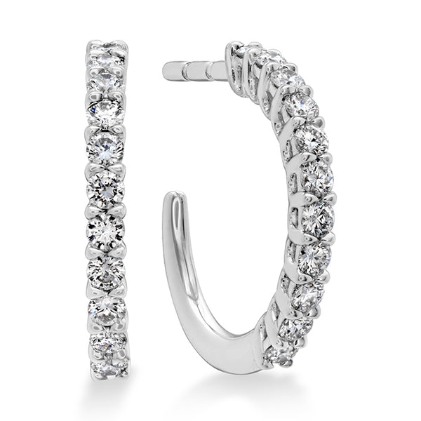 0.16 ctw. Signature Round Hoop - XSmall in 18K White Gold