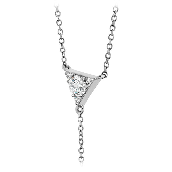 0.42 ctw. Triplicity Triangle Lariat Necklace in 18K White Gold
