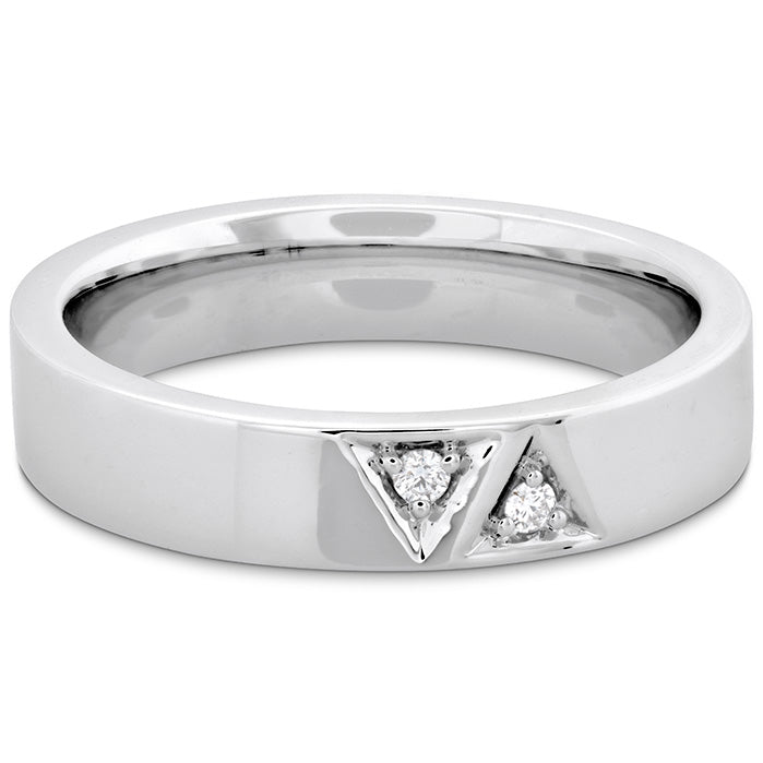 0.03 ctw. Triplicity Triangle Double Diam Band 4mm in 18K White Gold