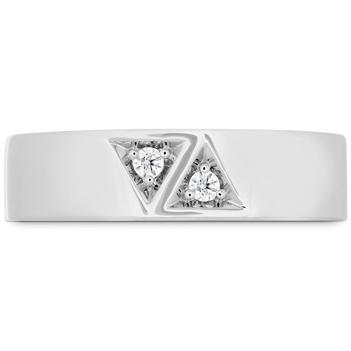 0.06 ctw. Triplicity Triangle Double Diam Band 6mm in 18K White Gold