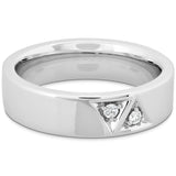 0.06 ctw. Triplicity Triangle Double Diam Band 6mm in 18K White Gold