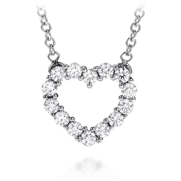 0.35 ctw. Whimsical Heart Pendant Necklace in 18K White Gold