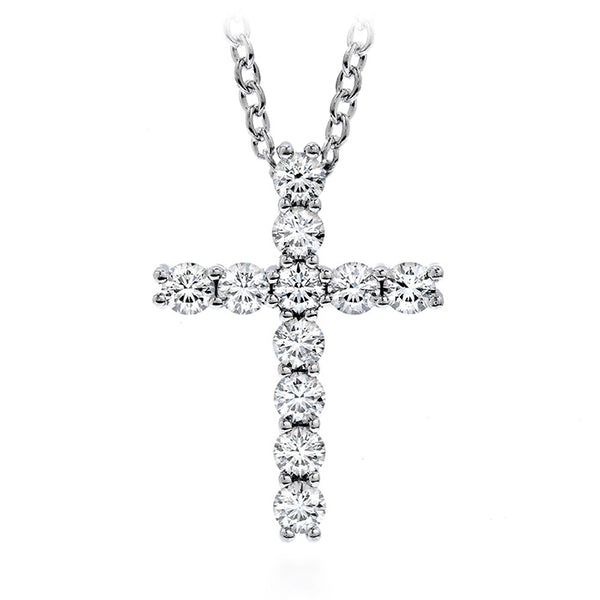 0.15 ctw. Whimsical Cross Pendant Necklace in 18K White Gold