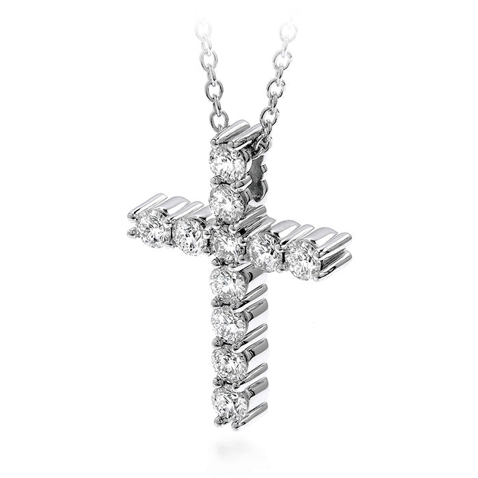 0.65 ctw. Whimsical Cross Pendant Necklace in 18K White Gold